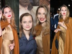 Angelina Jolie olśniewa na premierze musicalu. Towarzyszyła jej 15-letnia Vivienne. Skóra zdjęta z matki? (ZDJĘCIA)