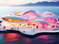 Pływające muzeum szkła - niezwykły projekt włoskiego studia architektonicznego i... AI