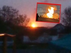 Eksplozja gazociągu w obwodzie charkowskim. Słup ognia ma 70 metrów