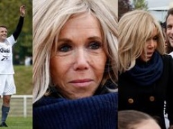 Brigitte Macron dopinguje biegającego po murawie męża. Emmanuel Macron wziął udział w meczu charytatywnym (ZDJĘCIA)