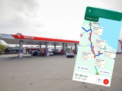 Jak znaleźć stację benzynową na trasie w Google Maps?