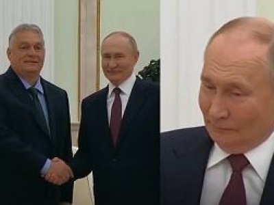 Nietęga mina Orbana. Jest nagranie ze spotkania z Putinem. Premiera Węgier zjadł stres?
