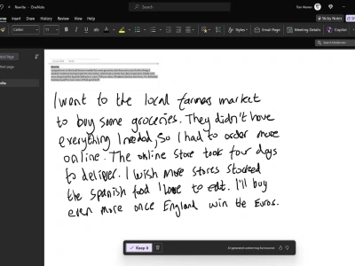 OneNote będzie mógł czytać notatki pisane odręcznie