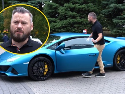 Krzysztof Stanowski wkręcił Zbigniewa Stonogę. W tle Lamborghini Huracan