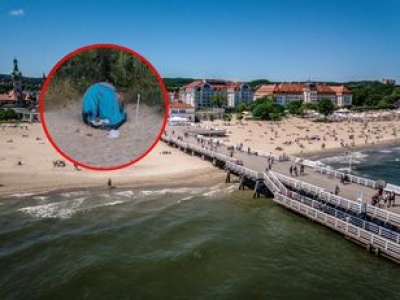 Szokujące wideo z plaży w Sopocie. Nagrali, jak wdarł się do namiotu