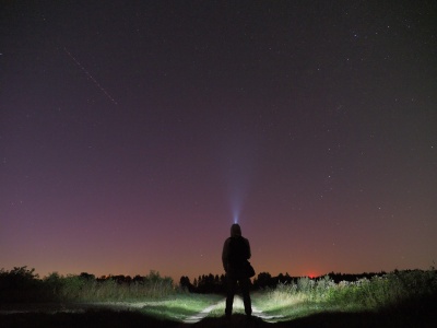 Zorza polarna połączona z kulminacją deszczu meteorów