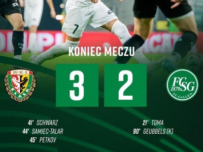 Liga Konferencji UEFA. Śląsk Wrocław – St. Gallen. Szalone sceny. WKS wygrał w ósemkę