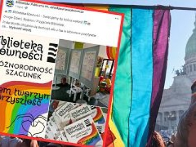 Biblioteka zrobiła wystawę o LGBT+ w dziale dziecięcym. 