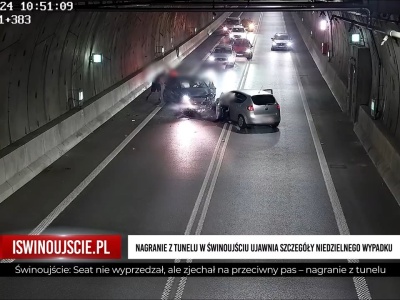 Czołowe zderzenie w tunelu w Świnoujściu [WIDEO]