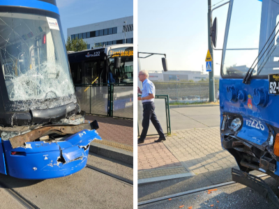 Zderzenie tramwajów na pętli Czerwone Maki. Konstali  wjechał w Lajkonika