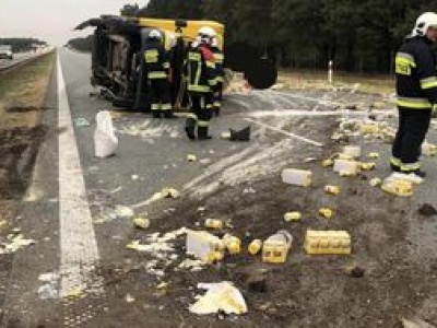 Majonez zablokował autostradę. Lądował śmigłowiec LPR