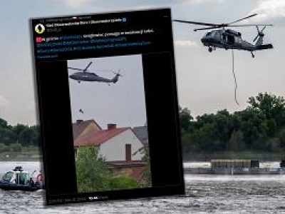 Ewakuacja uwięzionych powodzian. Do akcji wkraczają śmigłowce Black Hawk i Mi-17