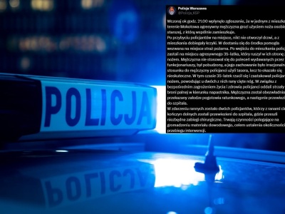 Nie żyje mężczyzna, który rzucił się na policjantów z nożem