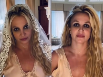 Co za sensacja! Britney Spear w białej sukni i welonie. Ogłasza, że wzięła ślub