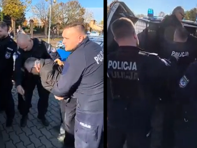 Stanął w obronie księdza, zaatakował policjanta! Nagranie