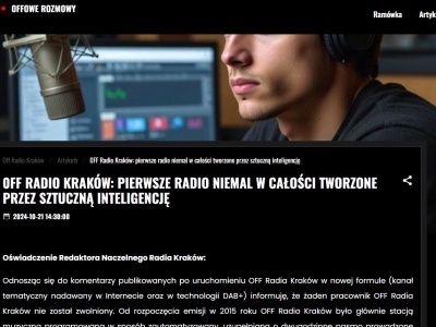 OFF Radio Kraków kończy ze sztuczną inteligencją