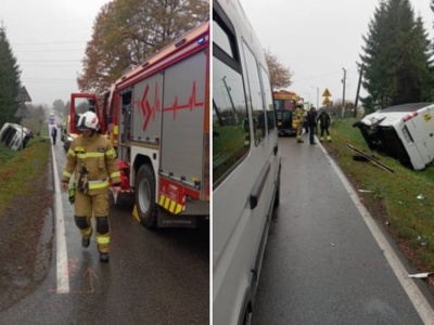 Wypadek szkolnego busa. Są ranni