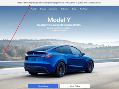 Tesla oferuje rok darmowego ładowania na Superchargerach do nowych Tesli Model Y. Promocja do końca grudnia