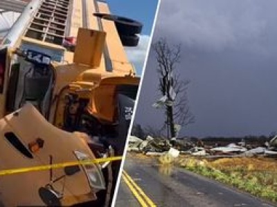 Tornado uniosło autobus. Przerażające sceny z USA