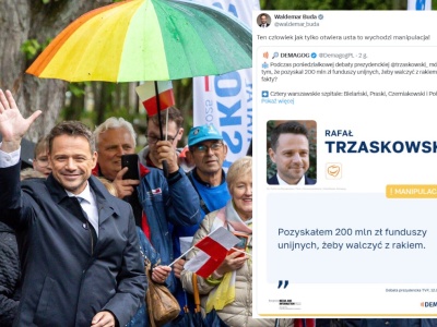 Demagog wytyka Trzaskowskiemu manipulacje dotyczące szpitali