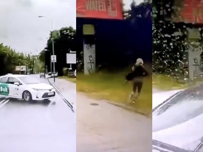 Piesza uciekła przed śmiercią. Nagranie ze Szczecina