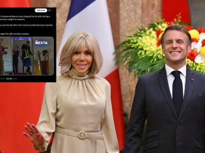 Macron uderzony przez żonę? Dziwny incydent w Wietnamie