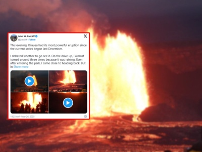 Wulkan znów dał o sobie znać. Doszło do ogromnej erupcji. Lawa sięgała 300 metrów w górę