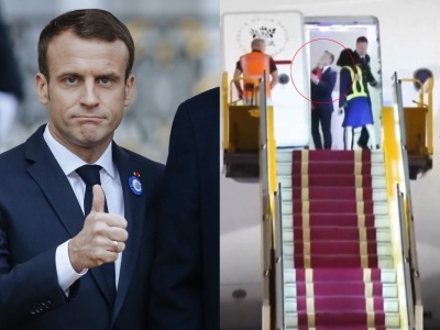 Prezydent Macron tłumaczy, że nagranie, na którym żona go popycha, to tylko takie wygłupy