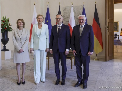 Berlin. Wizyta Andrzeja Dudy w Niemczech. O problemie migracji na zachodniej granicy Polski i kwestiach historycznych