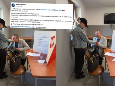 Miłość w czasach wyborów: w lokalu wyborczym w Krępsku pan poprosił panią o rękę