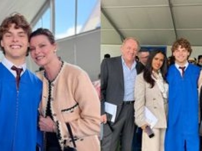 Linda Evangelista świętuje ukończenie szkoły przez syna. Wpadli też Francois-Henri Pinault i Salma Hayek