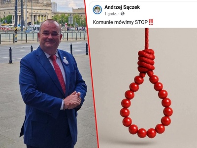 Pętla z czerwonych korali radnego PiS. Nawiązanie do komuny