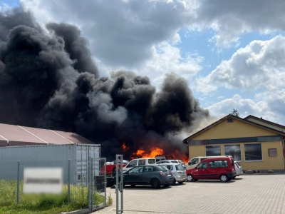 Potężny pożar w Gorzowie. Płonie zakład wymiany opon