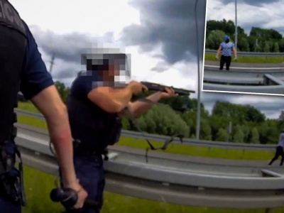 Zablokowane autokary i pseudokibice na drodze. Policja wkroczyła do akcji, padł strzał [WIDEO]
