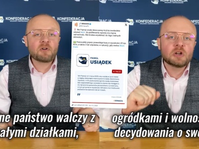 Paweł Usiądek z Konfederacji przyłapany na rozsiewaniu fejka o wodzie deszczowej i Francji