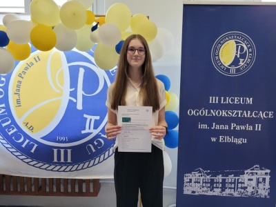 Sukces uczennicy III LO w Elblągu [ Szkoły i uczelnie ]