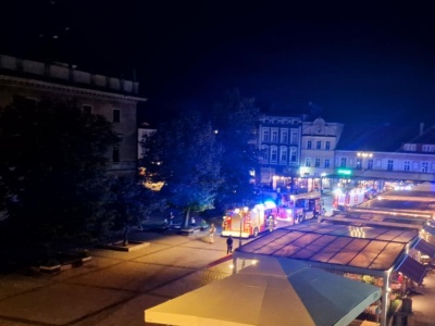Alarm pożarowy w hotelu na Rynku