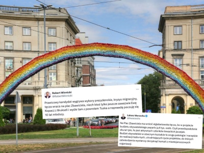 Warszawa: słynna tęcza wraca na Plac Zbawiciela, konserwatywni komentatorzy znowu zbulwersowani