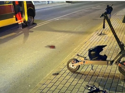 Kiepski finał nocnego rajdu na hulajnodze