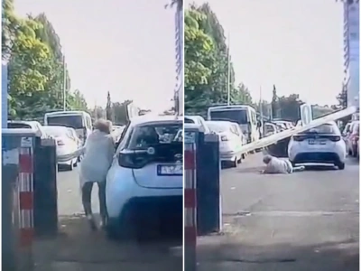 Kobieta popełniła fatalny błąd. Samochód ruszył i przejechał jej po nogach [WIDEO]