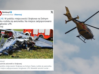 Katastrofa awionetki na Dolnym Śląsku. 2 osoby na pokładzie