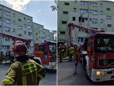 Pożar mieszkania w bloku. W akcji 20 strażaków