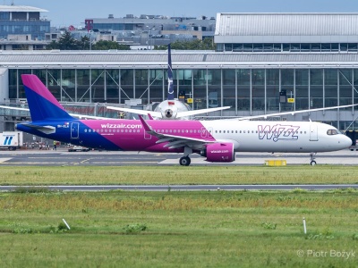 Airbus A321XLR Wizz Aira pojawił się na Lotnisku Chopina (zdjęcia)