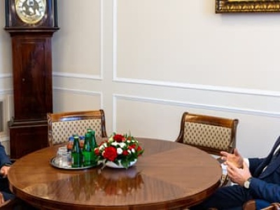 Karol Nawrocki w Sejmie. Rozmowa z marszałkiem Hołownią