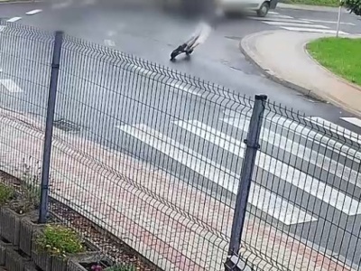 Sceny grozy w Lubawie. 12-latek na hulajnodze wjechał pod dostawczaka [WIDEO]