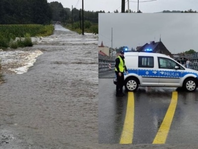 Zalane drogi, przerwany wał. Most w Głuchołazach zamknięty