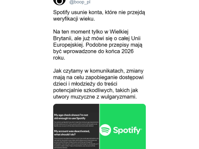 Spotify usunie konta bez weryfikacji wieku – ważna zmiana dla użytkowników