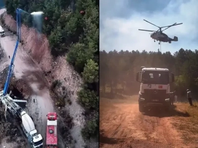 Betonomieszarki i pompa do betonu przy gaszeniu lasów – pomysłowa, cywilna pomoc