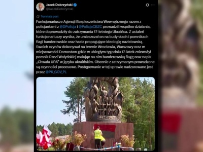 Zdewastowany pomnik ofiar rzezi wołyńskiej. ABW zatrzymała 17-latka