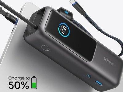 Świetny powerbank Anker z mocą 100W, pojemnością 25 000 mAh, kablem USB-C za 269 zł (rabat 90 zł)